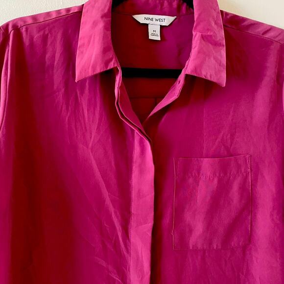 Nine west pink button Shirt. NWOT - Picture 2 of 5